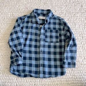 Zara flannel boys button-down 2-3 years
